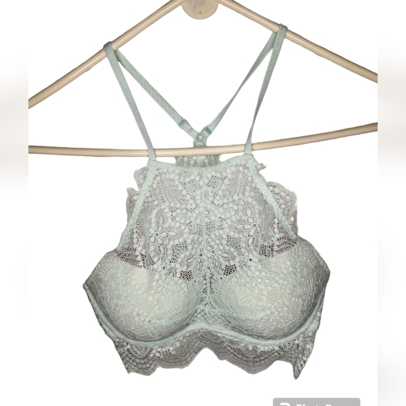 PINK Victoria's Secret Other - Victoria's Secret Pink Mint Green Lace Push-Up Bralette Size S